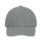 Yüksek Kaliteli %100 Pamuk Gabardin 5 Panel Sandwich Şapka – Füme Beyaz