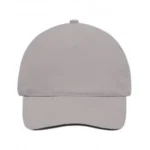 Yüksek Kaliteli %100 Pamuk Gabardin 5 Panel Sandwich Şapka – Gri Siyah