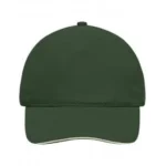 Yüksek Kaliteli %100 Pamuk Gabardin 5 Panel Sandwich Şapka – Yeşil Beyaz