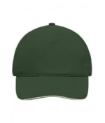 Yüksek Kaliteli %100 Pamuk Gabardin 5 Panel Sandwich Şapka – Yeşil Beyaz