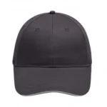 Yüksek Kaliteli %100 Pamuk Gabardin 6 Panel Sandwich Şapka – Füme Beyaz