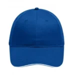 Yüksek Kaliteli %100 Pamuk Gabardin 6 Panel Sandwich Şapka – Mavi Beyaz