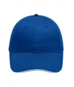 Yüksek Kaliteli %100 Pamuk Gabardin 6 Panel Sandwich Şapka – Mavi Beyaz