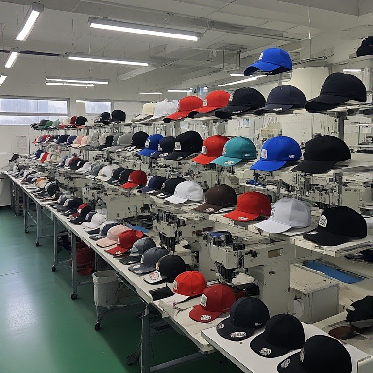 Şapka üretimi için kullanılan farklı renk ve dokularda kaliteli tekstil kumaşları ve hammadde detayları.